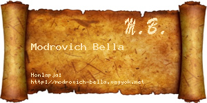 Modrovich Bella névjegykártya